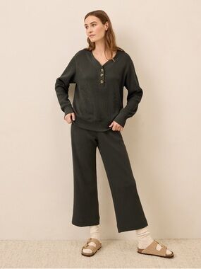 Pact Women’s Waffle Henley and Pant Set